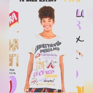 NWT - FARM Rio Embellished T-shirt circus - size M